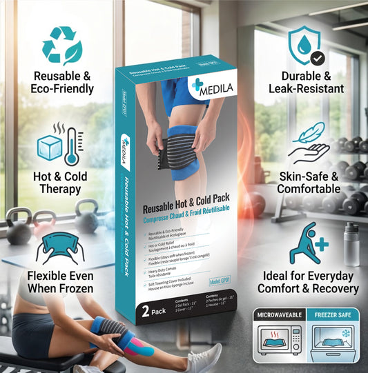 MEDILA Reusable Hot and Cold Gel Compress - Pack of 2