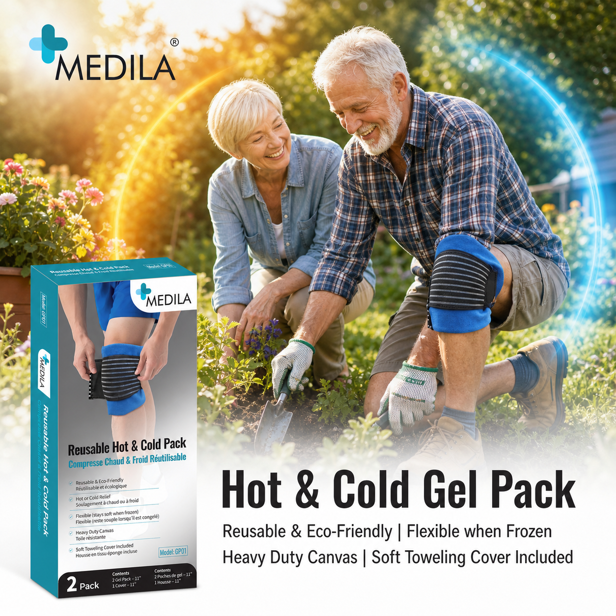 MEDILA Reusable Hot and Cold Gel Compress - Pack of 2