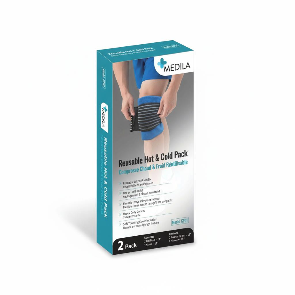 MEDILA Reusable Hot and Cold Gel Compress - Pack of 2